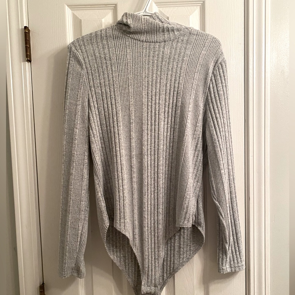 Gray knitted bodysuit